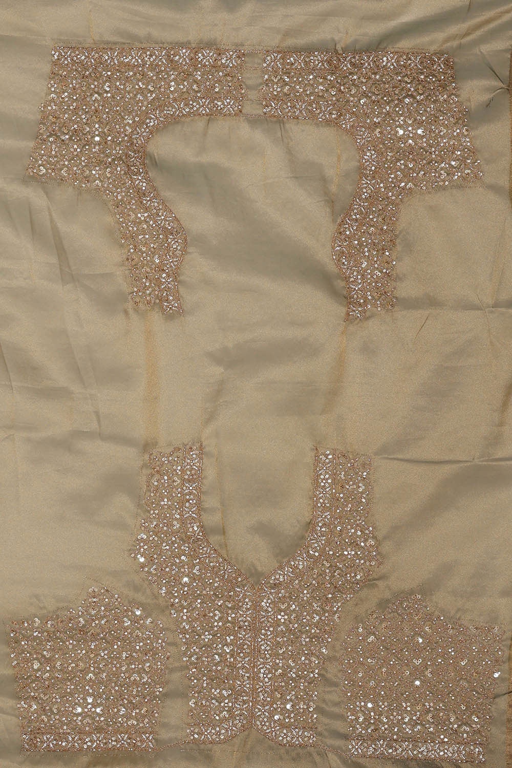 Image of Banarasi Crush Organza Dark Cream Saree